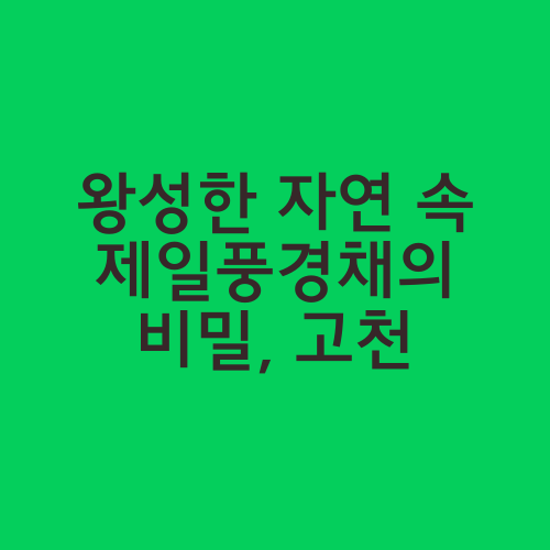 왕성한 자연 속 제일풍경채의 비밀, 고천