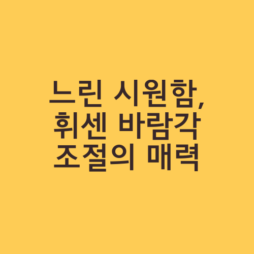 느린 시원함, 휘센 바람각 조절의 매력